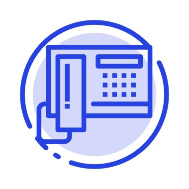 Telefon, Telefon, Cep, Donanım Mavi Noktalı Hat Hattı Simgesi