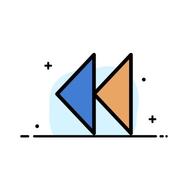 Kontrol, Medya, Geri Sarma, Video İş Düz Hat Dolu Simge Ve