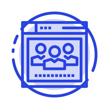 Tarayıcı, Ağ, Web, Eğitim Mavi Noktalı Çizgi Simgesi
