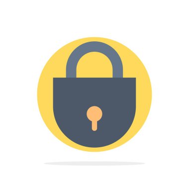 Internet, Kilit, Kilitli, Güvenlik Soyut Daire Arka Plan Düz