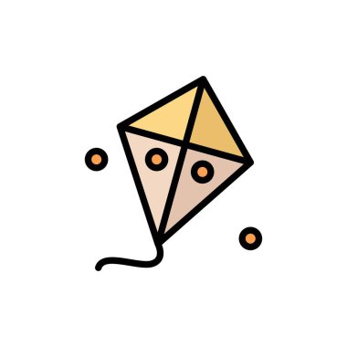 Sinek, Paskalya, Uçurtma, Bahar Düz Renk Simgesi. Vektör simgesi afiş T