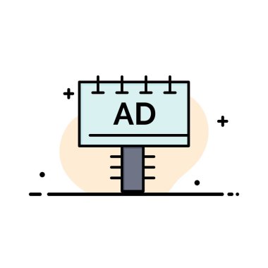 Reklam, Board, reklam, Signboard Iş logosu şablonu. Düz C