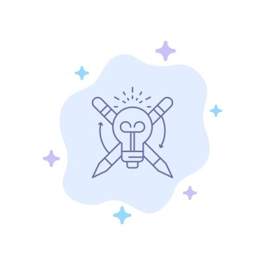 Başarı, Ampul, Işık, Odak, Soyut Bulut Backgr Mavi Simge