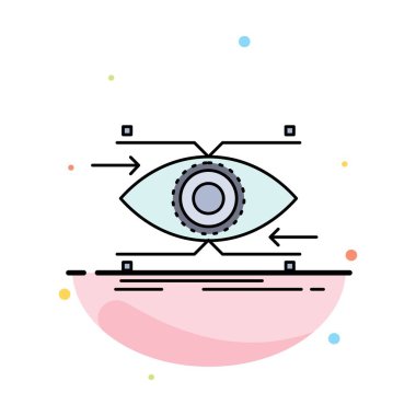 dikkat, göz, odak, seyir, vizyon Düz Renk Simge Vektör