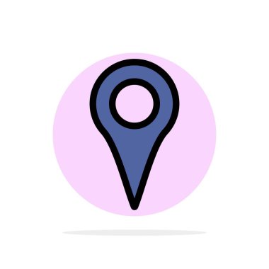 Coğrafi konum, Konum, Harita, Pin Soyut Daire Arka Plan Düz