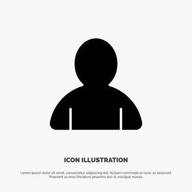 Hesap, Avatar, Kullanıcı katı Glyph Simgesi vektör