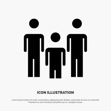 Aile, Çift, Çocuk, Sağlık katı Glyph Icon vektör
