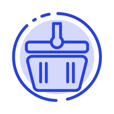 Sepet, Sepet, Alışveriş, Bahar Mavi Noktalı Çizgi Hattı Simgesi