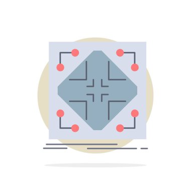 Veri, altyapı, ağ, matris, ızgara Düz Renk Simgesi Vect