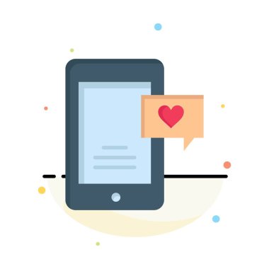 Mobil, Sohbet, Sohbet Bubble, Love Chat İş Logo Şablonu. Fla