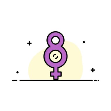 Sekiz, 8, Sembol, Kadın İş Logo Şablonu. Düz Renk