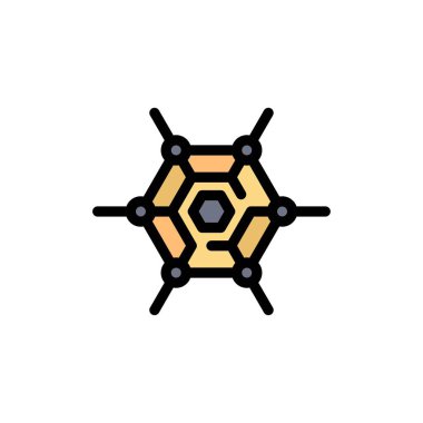 Merkezi olmayan, Ağ, Teknoloji Düz Renk Simgesi. Vektör simgesi