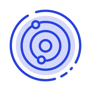 Güneş, Sistem, Evren Mavi Noktalı Çizgi Hattı Simgesi