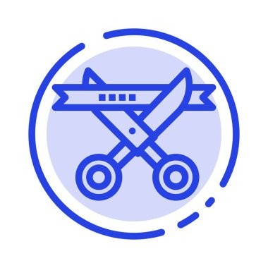 İş, Tören, Modern, Açılış Mavi Noktalı Çizgi Simgesi