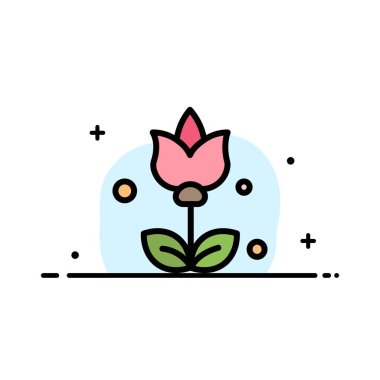 Buket, Çiçek, Mevcut İş Düz Çizgi Dolgulu Simge Vektör