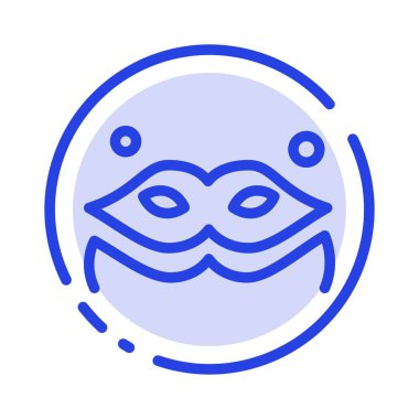 Kostüm, Maske, Maskeli Mavi Noktalı Çizgi Simgesi