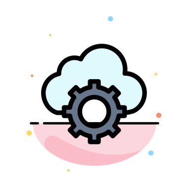 Bulut, Bulut Bilgi İşlem, Bulut Ayarları Soyut Düz Renk Simgesi 