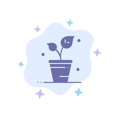 Yaprak, ekoloji, bahar, doğa mavi simge soyut bulut Backgr