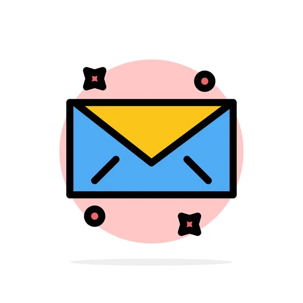 Nachricht, E-Mail, E-Mail abstrakter Kreis Hintergrund flache Farbe Symbol — Stockvektor