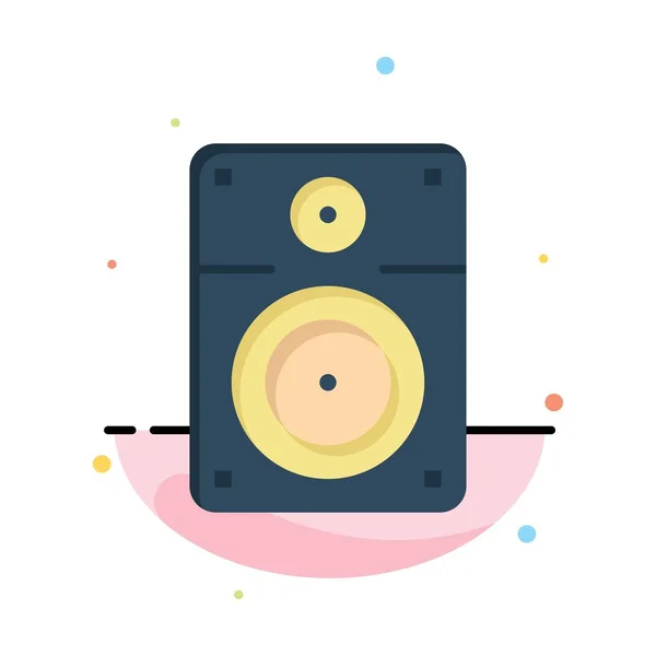 Alto-falante, Alto-falante, Música, Educação Abstract Flat Color Icon Templat —  Vetores de Stock