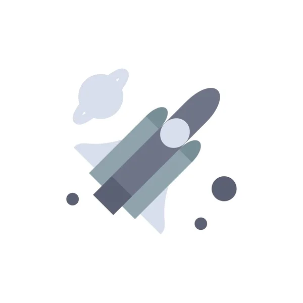 Fly, Missile, Science  Flat Color Icon. Vector icon banner Templ — Stock Vector