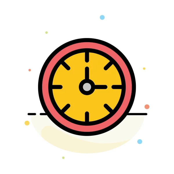 Alarma, Reloj, Cronómetro, Plantilla de icono de color plano abstracto de tiempo — Vector de stock