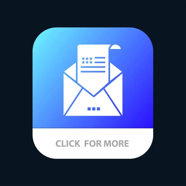 E-mail, envelop, groet, uitnodiging, mail mobiele app knop. A — Stockvector