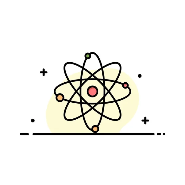 Atom, Energia, Poder, Modelo de logotipo de negócios de laboratório. Cor plana —  Vetores de Stock
