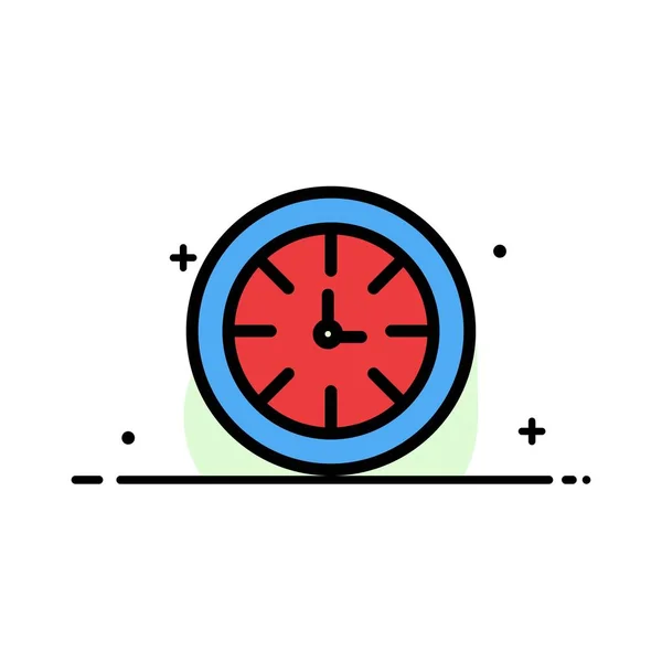 Reloj, Temporizador, Reloj, Global Business Flat Line llenado icono Vect — Archivo Imágenes Vectoriales