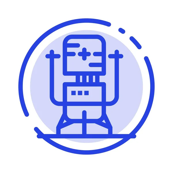 Biochip, Bot, Future, Machine, Medical Blue Dotted Line Ico — стоковий вектор