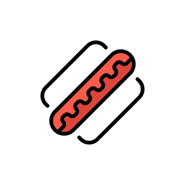 Amérique, Américain, Hotdog, États Flat Color Icon. Icône vectorielle — Image vectorielle