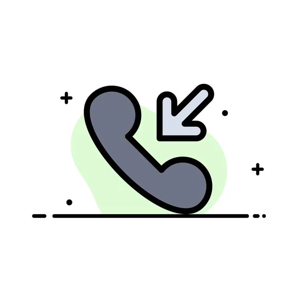 Answer, Call, Incoming  Business Flat Line Filled Icon Vector Ba — Stock Vector