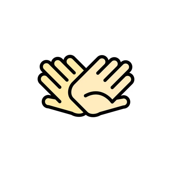 Liefdadigheid, handen, hulp, helpen, relaties plat kleur pictogram. Vecto — Stockvector
