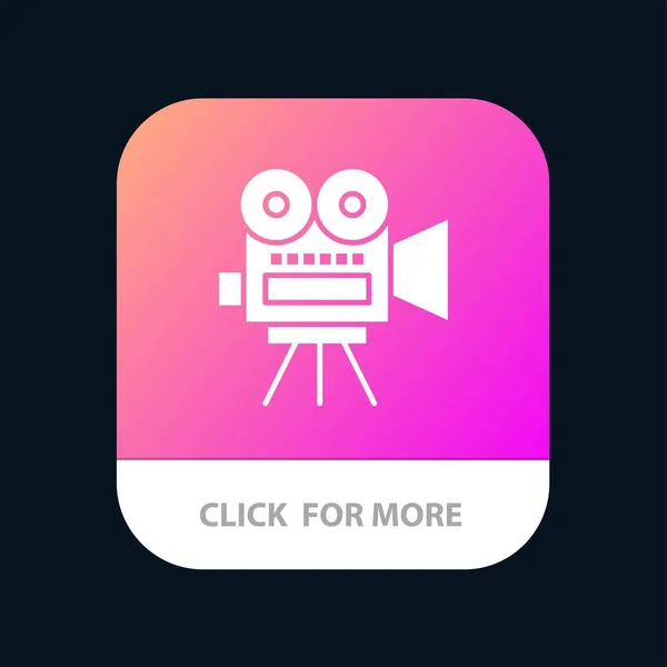 Caméra, Cinéma, Film, Éducation Mobile App Icône Design — Image vectorielle