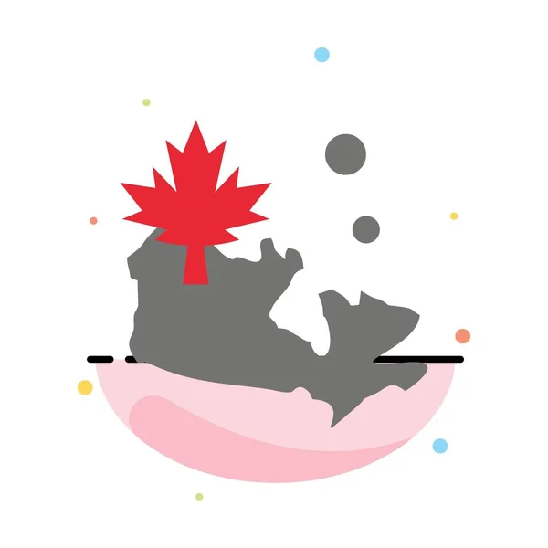 Mapa, Canadá, Folha abstrato modelo de ícone de cor plana — Vetor de Stock