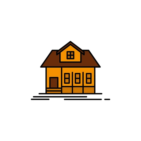 Home, House, Building, Real Estate  Flat Color Icon. Vector icon — Stock Vector