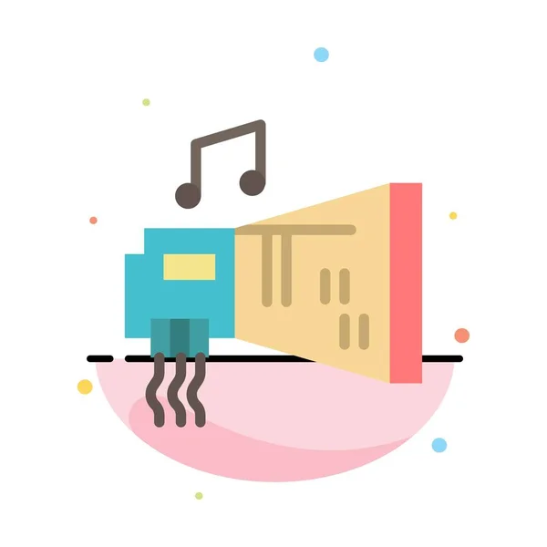 Audio, Blaster, Device, Hardware, Music Abstract Flat Color Icon — стоковий вектор