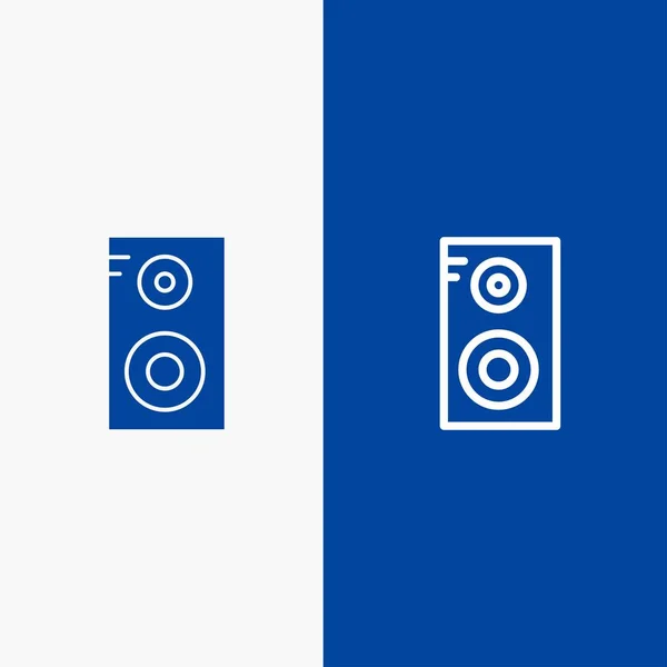 Tanulmányi, zenei osztály, iskola vonal és Glyph Solid ikon kék banner — Stock Vector