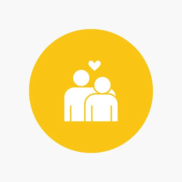Couple, Love, Marriage, Heart white glyph icon — Stock Vector