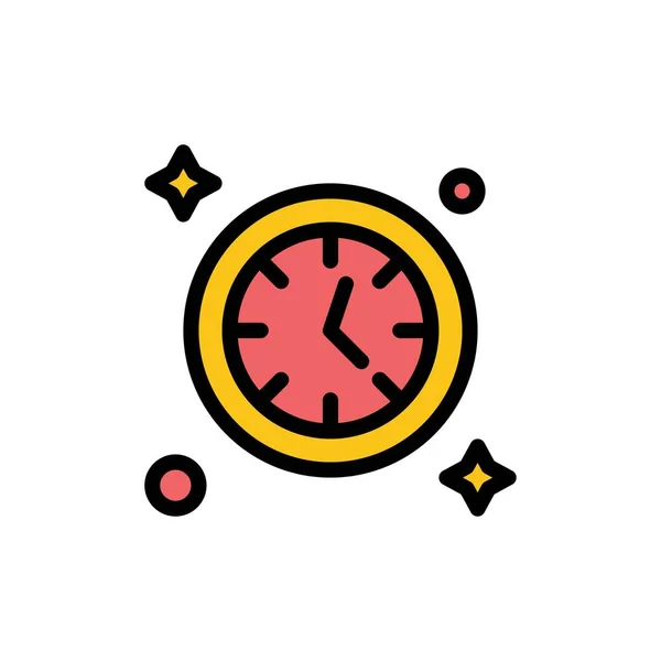 Reloj, Reloj, Icono de Color Plano Tiempo. Banner icono vectorial Plantilla — Vector de stock