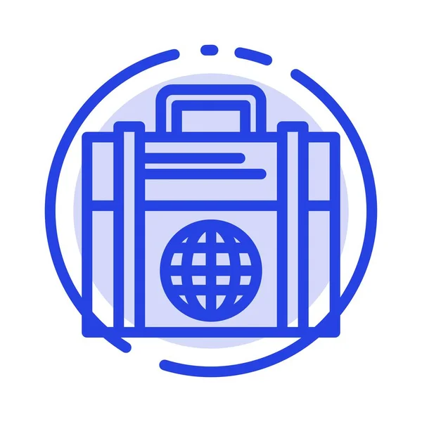 Icono de línea de puntos azules de negocios, inversión, moderno, globo — Vector de stock