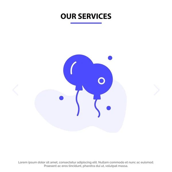 Onze diensten ballon, Pasen, natuur Solid glyph icon Web Card T — Stockvector