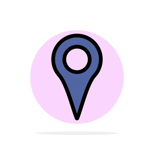 Ubicación, Ubicación, Mapa, Pin Abstract Circle Background Flat — Vector de stock