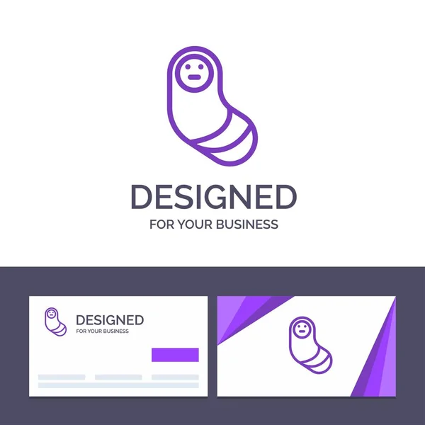 Креативная визитная карточка и искушение младенца, новорожденного, новорожденного — стоковый вектор