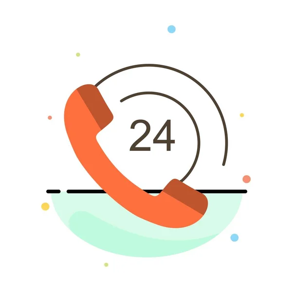 Appel, Communication, Téléphone, Support Résumé Flat Color Icon Tem — Image vectorielle