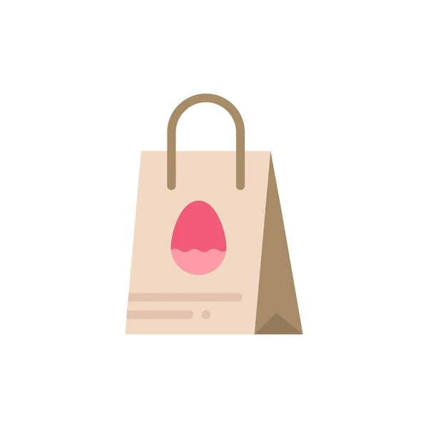 Shopping Bag, Bag, Easter, Egg  Flat Color Icon. Vector icon ban — Stock Vector