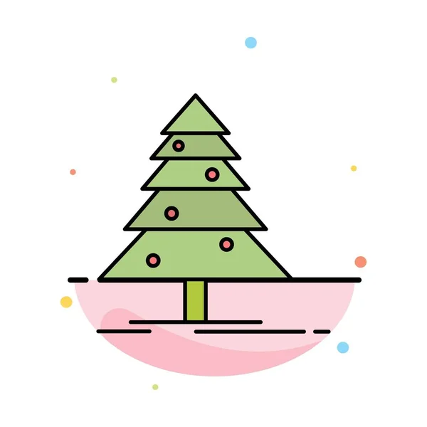 Árbol, Bosque, Navidad, XMas Plantilla de icono de color plano abstracto — Archivo Imágenes Vectoriales