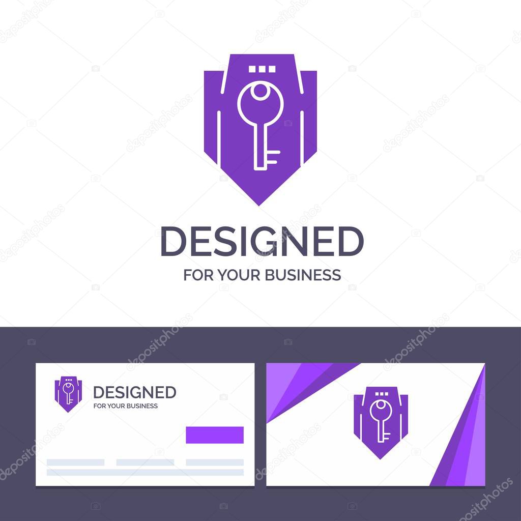 Creative Business Card and Logo template Access, Key, Protection