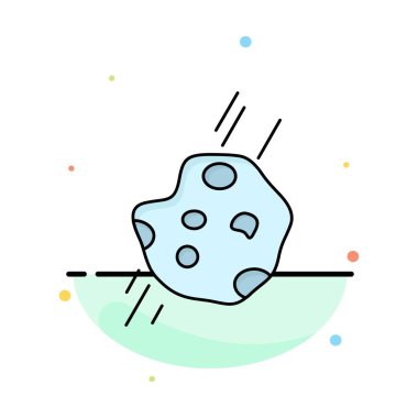 Asteroit, astronomi, meteor, uzay, kuyruklu yıldız Düz Renk Simge Vektör