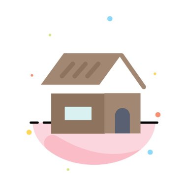 Bina, Yapı, İnşaat, Ev Soyut Düz Renk Simgesi Tem